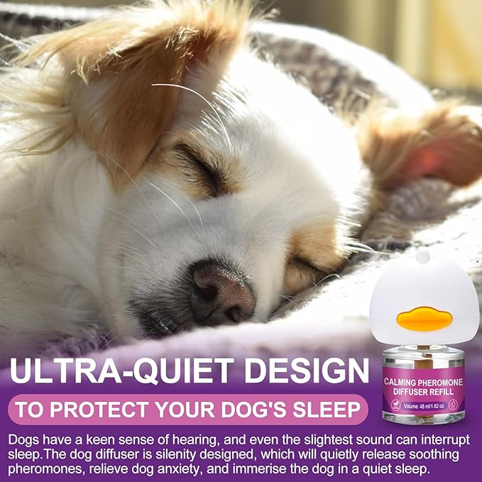 Cheerdog Dog Calming Pheromone Diffuser, Pet Calming Diffuser for Dog Anxiety Relief 3 Refills,Relieve Separation Anxiety, Stress Barking and Chewing Calm Relaxing (1 Diffuser+3 Refills)