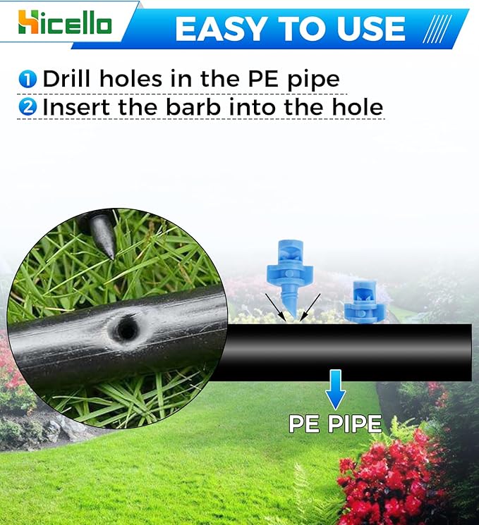 250PCS 90 Degree Misting Nozzle Irrigation, Sprinklers Sprayer for Garden Irrigation System, Micro Sprayer Refraction Automizing Drippers