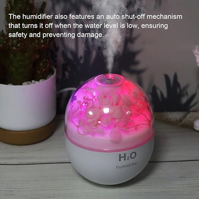Yoidesu 120ml Cool Mist Humidifier, RGB Upgrade Diffusers for Home, Auto Shut Off, Ultrasound Atomization, Dual Mist Mode for Winter, Bedroom, Silent Running (Pink)