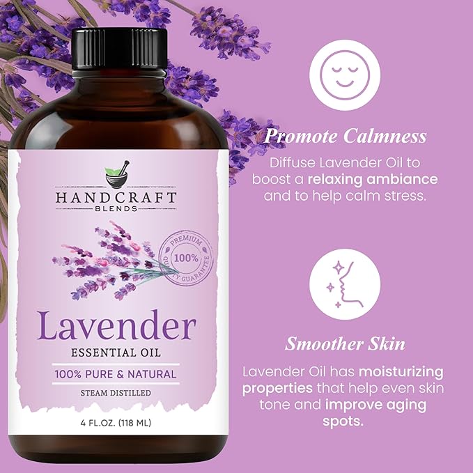 Handcraft Blends Tranquil Ritual Set: Lavender and Frankincense Essential Oils – (2 x 4 Fl Oz) – 100% Pure & Natural – for Diffuser, Aromatherapy, and DIY Projects