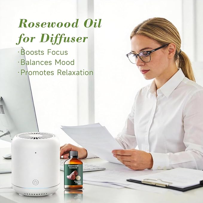 Rosewood Essential Oil for Outdoor Shield, Natural Protective Barrier, Sweet Woody Aroma for Reed Diffuser, Spray, Skin & Hair Care, DIY Blends, Candle, Soap, Making, DIY, Massage 3.38 Fl Oz
