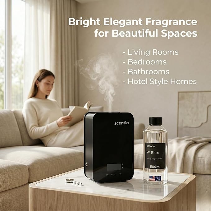 Scentia W Bliss (W Magic) Diffuser Oil for HVAC Scent Machine – Hotel Fragrance Inspired by W Hotel – 500 mL – Bergamot, Lemongrass & Jasmine Oil for Commercial & Cold Air Diffusers, Made in USA