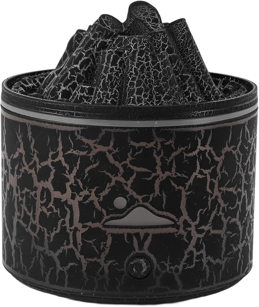 Fockety Volcano Essential Oil Diffuser, 7 Colors Night Lights Cool Mist Humidifier for Bedroom, 180ml Aroma Diffuser for Office, USB Waterless Auto Off Aromatherapy Diffuser (Black)