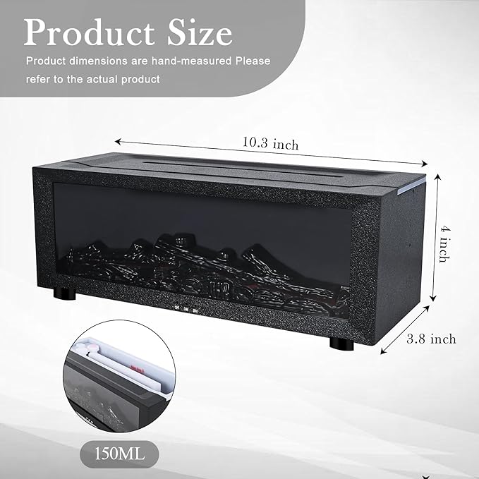 Fireplace Aroma Diffuser with Remote Control - 7 Color Changing LED Flame Essential Oil Diffuser, 1/3/5 Hour Timer, Ultrasonic Cool Mist Humidifier for Home, Office, Yoga Meditation, Spa