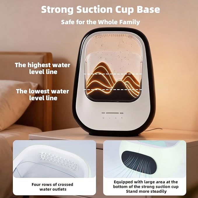 8-in-1 White Noise Sound Machine with Aroma Diffuser, Rain Sound Machine for Sleeping, Stress Relief, Waterfall Sound Machine Night Light Timer for Bedroom Office Home Decor, Black