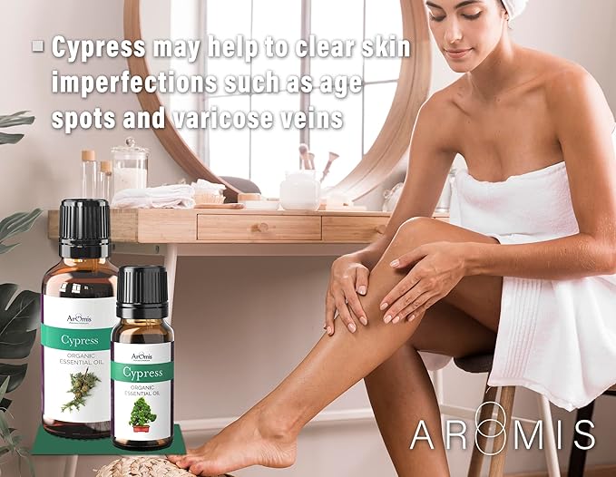 ArOmis Cypress Essential Oil - 100% Pure Therapeutic Grade - Undiluted, Premium Oil - 150 Micron Filtered, Perfect for Aromatherapy Diffusers (10ml / .34 fl oz)