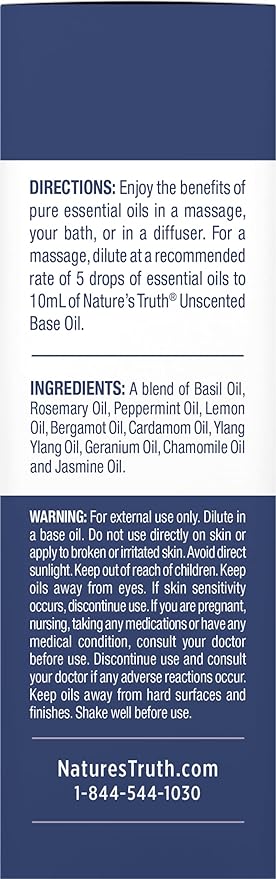 Nature's Truth Essential Oil, Mental Clarity, 0.51 Fluid Ounce, Clear