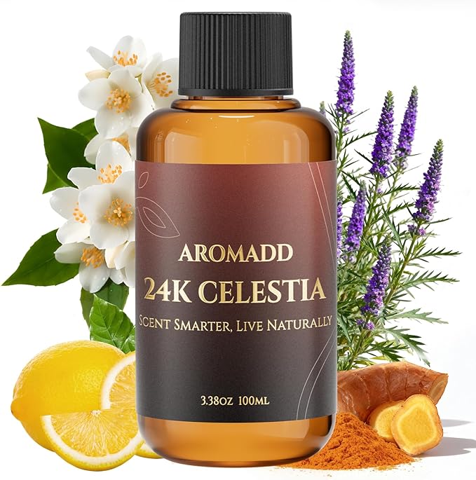 AROMADD AROMADD 24K Celestia Diffuser Oil Inspired by Luxury Hotel Scent 3.38 Fl Oz (100ml), Aroma Diffuser & Hotel Fragrance Diffuser Oil, Essential Oil Diffuser for Aromatherapy, Long-Lasting
