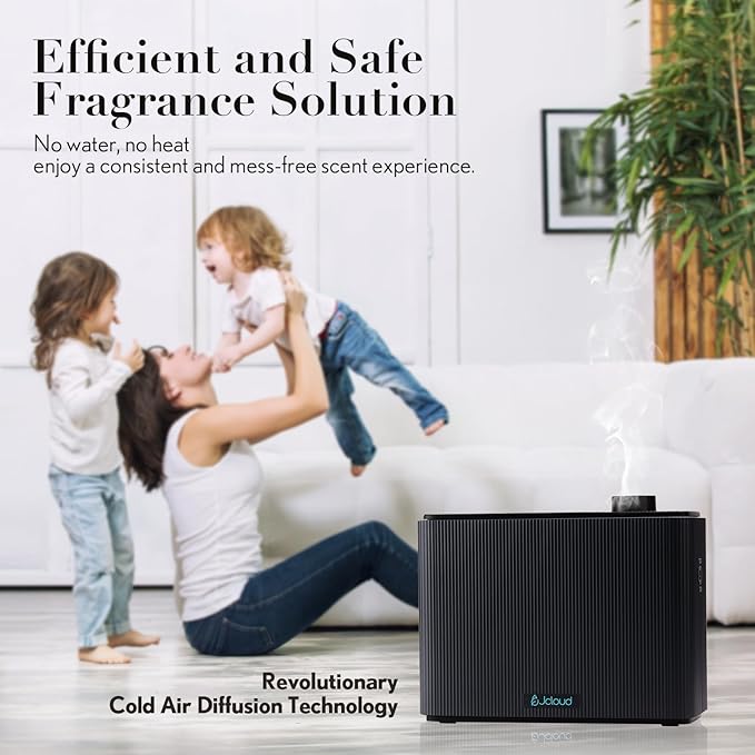 JCLOUD Smart Scent Air Machine 1000ML, Hotel Scent Diffuser Cover Up to 4500 Sq. Ft., Black & Luminous White Dew Diffusers Oil 500ML - Inspired by The Westin Hotel Scent