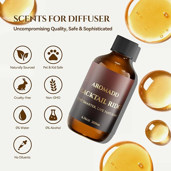 Aromadd Blacktail Ridge Diffuser Oil Inspired by Luxury Hotel Scent 6.76 Fl Oz (200ml), Aroma Diffuser & Hotel Fragrance Diffuser Oil, Essential Oil Diffuser for Aromatherapy, Long-Lasting