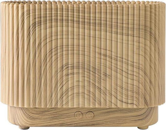 150ml Ultrasonic Cool Mist Diffuser with Wood Grain Finish, Type-C USB Power, Waterless Auto Shut-Off, Compact Design for Small Spaces