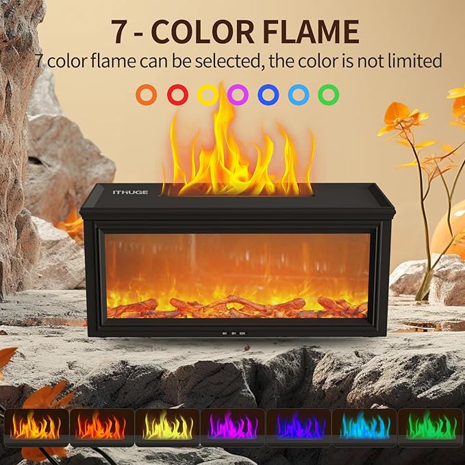 Essential Oil Diffuser 280ml, Flame Humidifier with Remote Control & 7 Color LED Lights, Ultrasonic Aromatherapy Diffuser for Home Bedroom Office(HY-05B)