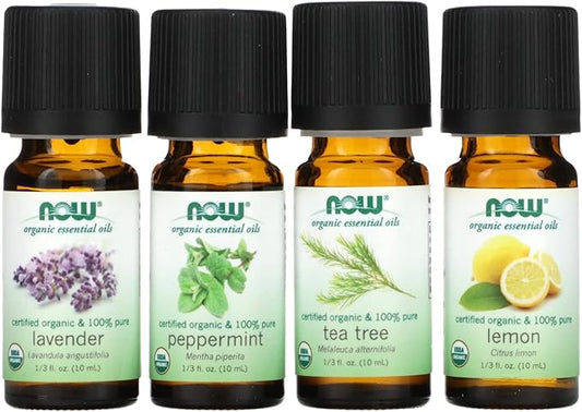 Let It Be Organically Organic Essential Oils Kit Now Foods 4 (10ml Bottles) Kit