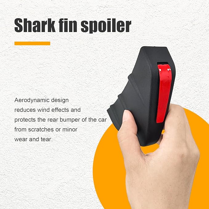 Augeny 4PCS Car Rear Lower Bumper Wing Lip Diffuser, Anti-Crash Auto Shark Fin Spoiler Protector with Mounting Screws, Universal Rear Bumper Lip Diffuser Kit for Car SUV Truck (Black Edge/Red Cover)