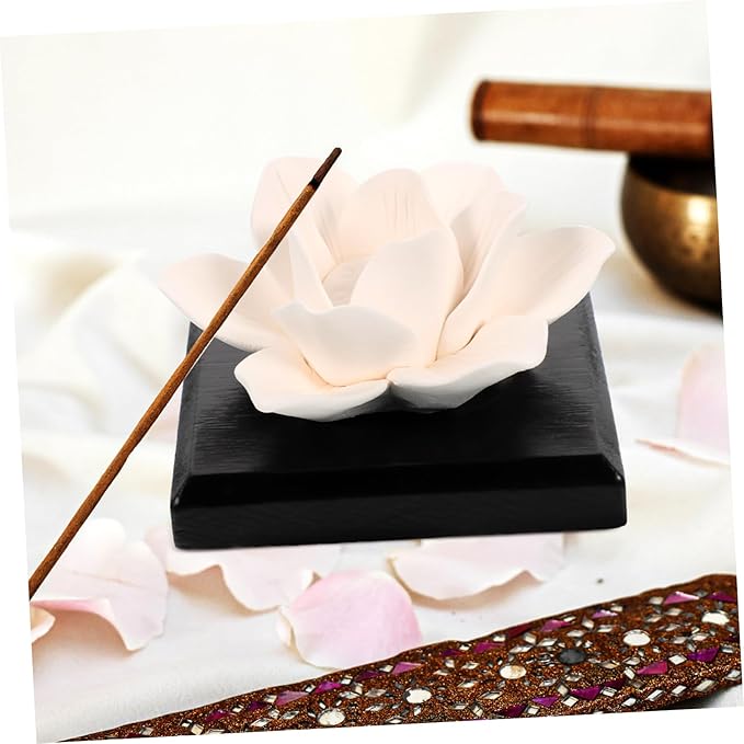 Holibanna Car Incense Diffuser Ceramic Air Perfume Decor Lotus Scent Diffuser for Vehicle and Safe Material Smooth Surface for Office Bedroom Yoga Meditation