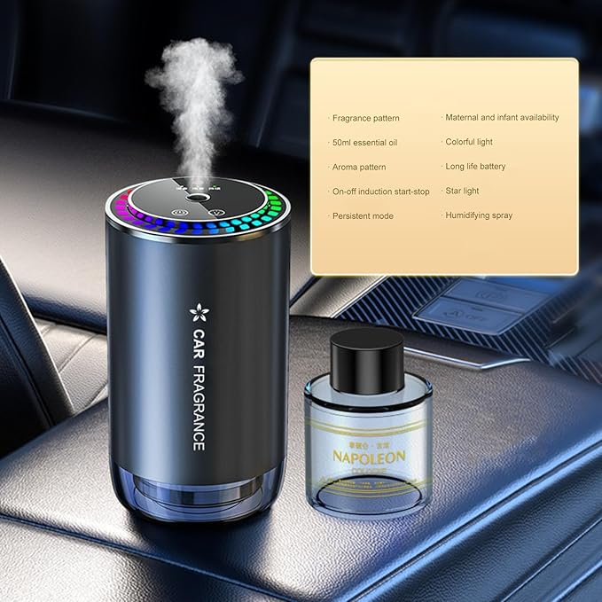 Worparsen Mist Ultrasonic Humidifier Car Fragrance Diffuser Sure Here's A Product Title for Listing Air Freshener with Colorful Light Rechargeable Auto Gulong