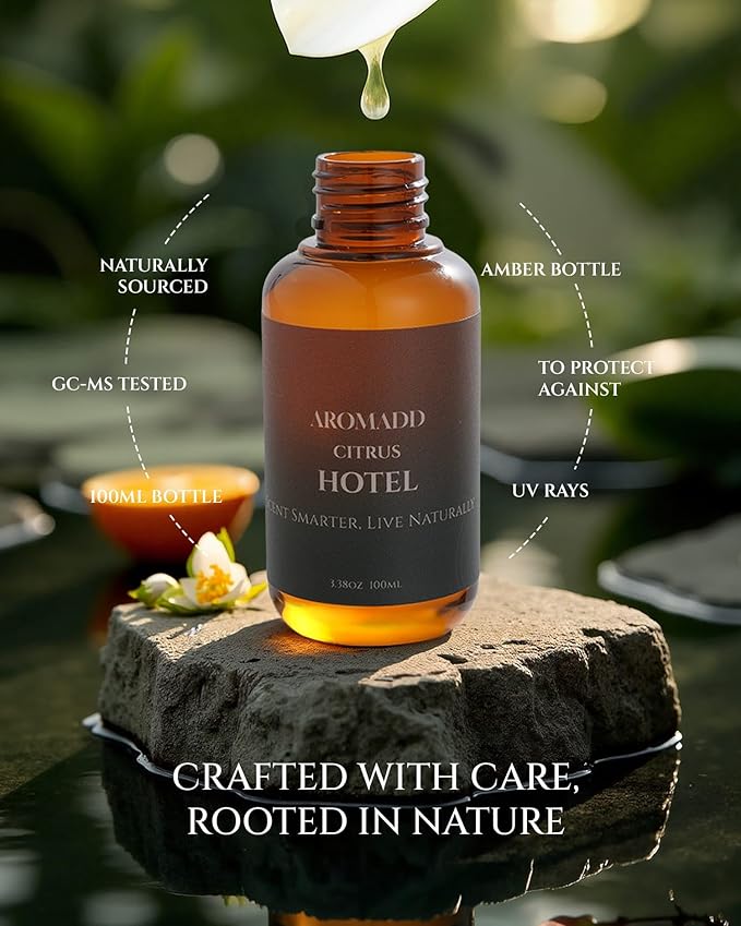 Aromadd Aromadd Citrus Hotel Diffuser Oil Inspired by Luxury Hotel Scent, Essential Oils for Waterless Diffuser, Luxury Lemon & Bergamot, Long-Lasting & Natural Home Fragrance - 3.38 fl oz (100 mL)