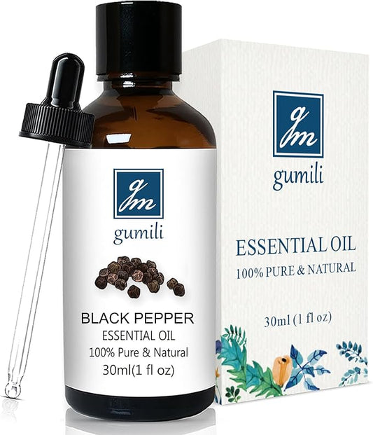 GM Gumili Black Pepper Essential Oil 1 Oz – 100% Pure Natural Black Pepper Oil for Diffuser