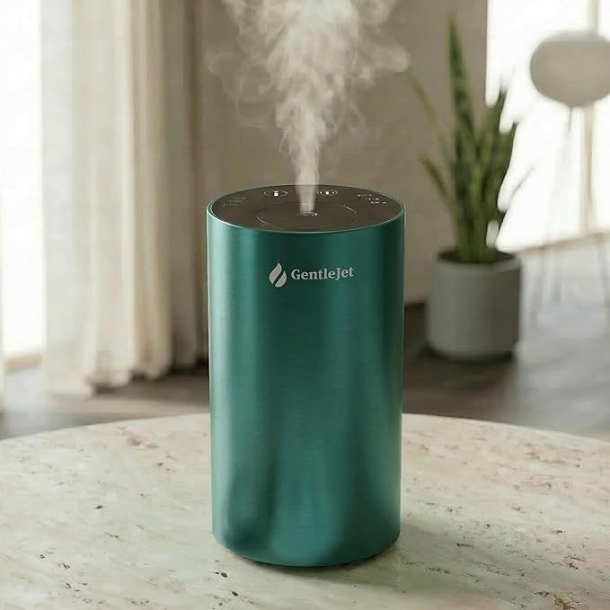 GentleJet LiteMist Waterless Nebulizing Essential Oil Diffuser – Cold Air Aromatherapy, USB-C Cordless 2000mAh Battery, Aluminum Portable for Home Office Car, 20ml