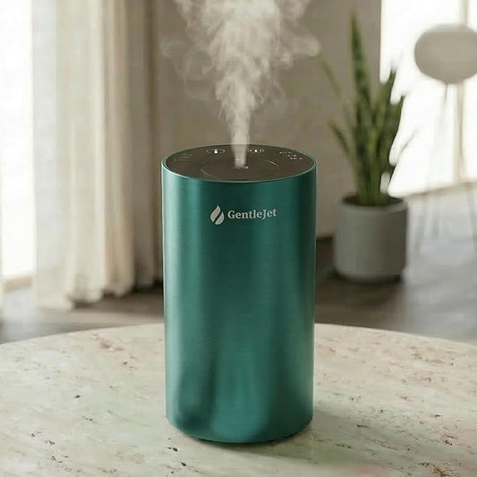 GentleJet LiteMist Waterless Nebulizing Essential Oil Diffuser – Cold Air Aromatherapy, USB-C Cordless 2000mAh Battery, Aluminum Portable for Home Office Car, 20ml