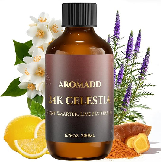 AROMADD AROMADD 24K Celestia Diffuser Oil Inspired by Luxury Hotel Scent 6.76 Fl Oz (200ml), Aroma Diffuser & Hotel Fragrance Diffuser Oil, Essential Oil Diffuser for Aromatherapy, Long-Lasting