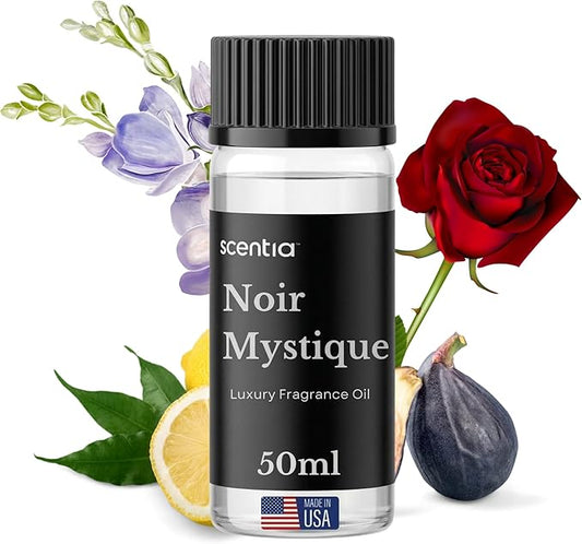 Scentia Noir Mystique Hotel Scent Diffuser Oil – Luxury Fragrance Inspired by Edition Hotel – 50 mL – Rose, Bergamot & Musk Essential Oil Blend for Home, Office & Aromatherapy Diffusers, Made in USA