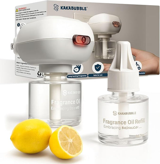 Open Air Plug-in Essential Oil Diffuser Starter Kit, 2-Pack – 30-Day Freshness, Pet & Child Safe, Ideal for Small & Medium Rooms (Citrus Lemon)