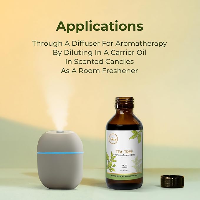 My Ace Tea Tree Essential Oil – 100% Pure & Natural, Premium Therapeutic Grade Oil for Face, Skin, Hair, Scalp, Diffuser & Aromatherapy – 4 fl oz with Dropper
