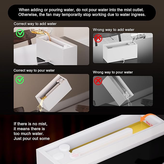 Fireplace Flame Air Diffuser Humidifier,7 Colors Aromatherapy Essential Oil Diffuser, Ultrasonic Aroma Humidifier with Remote Control & Timer for Bedroom, Home, Office, Yoga (White)