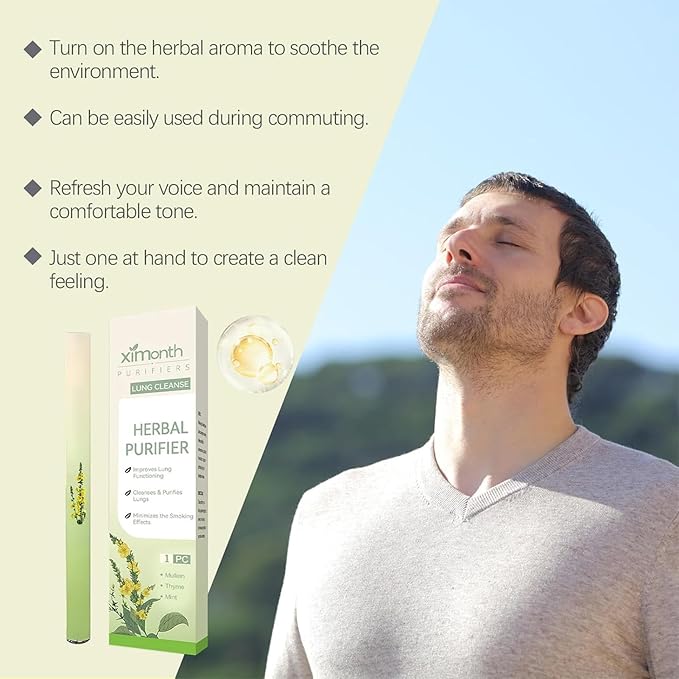 Herbal Diffuser Pen, Herbal Pure Breath Botanicals, Mullein and Mint Pen for Daily Freshness & Relaxing Aroma