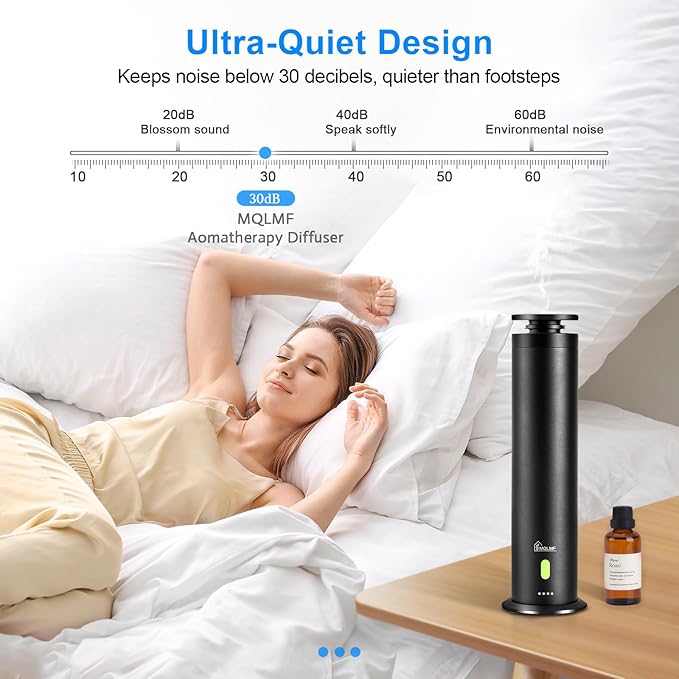 Hotel Collection Diffuser Machine,Remote,Rechargeable,Included 5 Scent Oils,Whisper-Quiet,Aluminum,1500 Sq Ft,Waterless Diffuser - Onyx Black