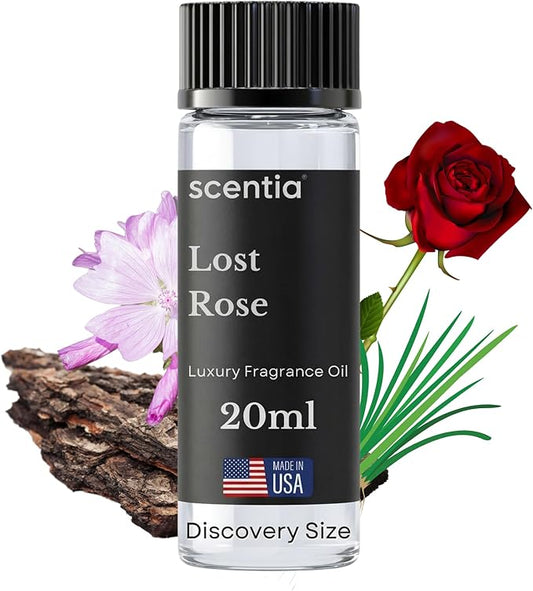 Scentia Lost Rose Aromatherapy Oil for Diffuser – Hotel Scent Inspired by Fairmont – 20 mL – Rose, Oud Wood & Clove Natural Fragrance Oil for Waterless & Cold Air Diffusers, Made in USA