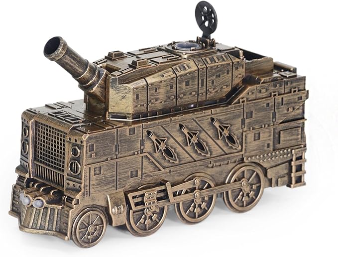 300ml Train Humidifier Aroma Diffuser Christmas Essential Oil Diffuser Vintage steam Dual Mist Modes Cool Mist Air Desktop(Bronze)