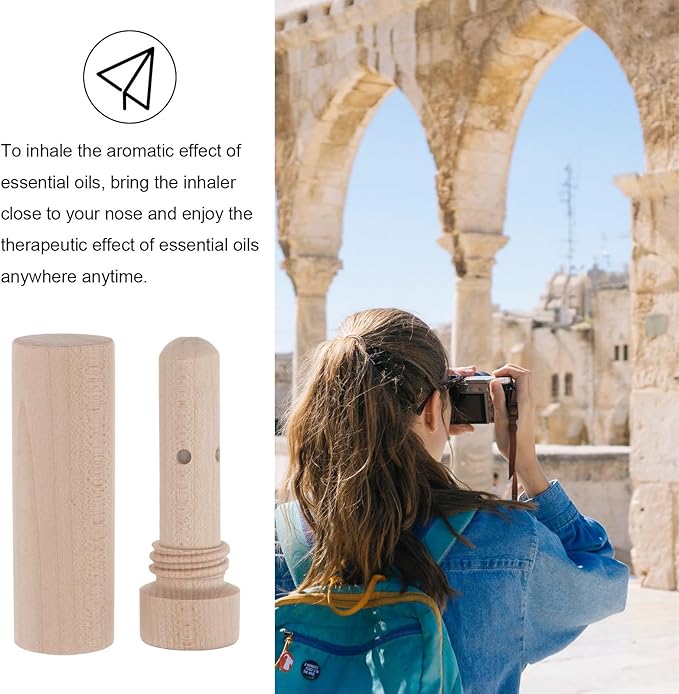 Wooden Nasal Inhaling Stick Essential Oil Fragrance Tube Portable Scent Sniffing Stick for Aromatherapy and Relaxation