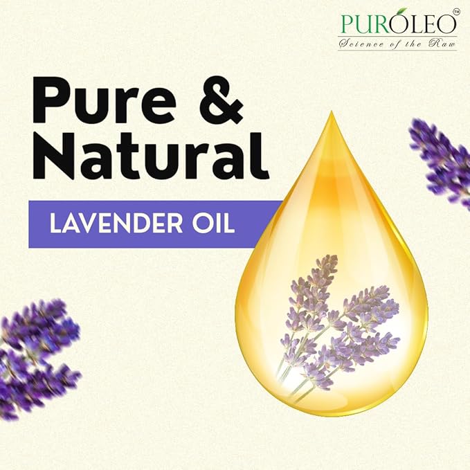 PUROLEO Lavender Essential Oil 4 Fl Oz/120 ML (Packed in Canada) 100% Pure Natural Undiluted for Aromatherapy, Aromatherapy Oil for Sleep, Relaxation Bulgaria France Oil Diffuser