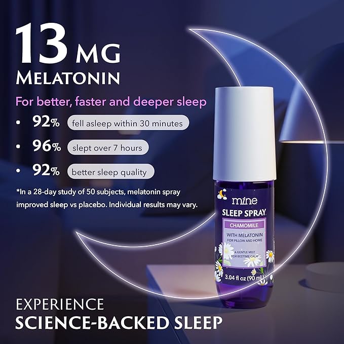 Chamomile Inspired Sleep Spray with Melatonin - Relaxing Gifts for Teen Girls and Women – Natural Pillow Mist for Sleep, Lavender & Cedarwood Blend, Gifts for Mom