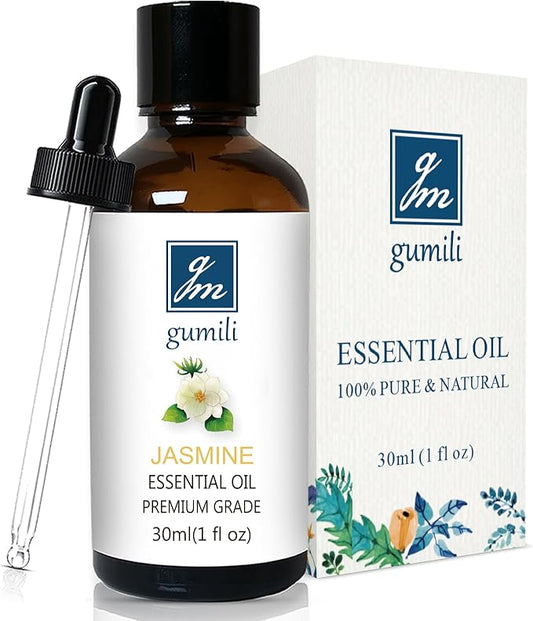 GM Gumili Jasmine Essential Oil, Fragrance Oil Scent Oils for Soap, Dryer Balls, Diffusers, Laundry, Bath Salts - 1 oz/30ml