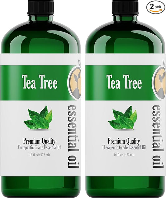Natures-Star 2 Pack 16oz Bulk Size Tea Tree Essential Oil - (32 Ounce Total) - Therapeutic Grade Essential Oil - 16 Fl Oz Tea Tree Oil Bottles - Bulk Tea Tree Oil - Bulk Essential Oils