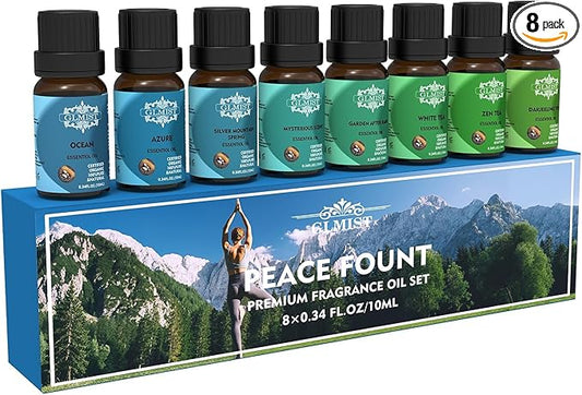 Essential Oils Set Classic Fragrance Oil for Variety Uses for Diffusers for Men, Diffuser Oils Scents for Party and Home As Great Gift for Men, Peace Fount Kit