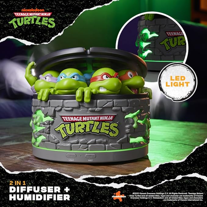 Numskull Teenage Mutant Ninja Turtles Sewer Oil Diffuser – LED Aroma Humidifier – USB Powered – Official TMNT Merchandise