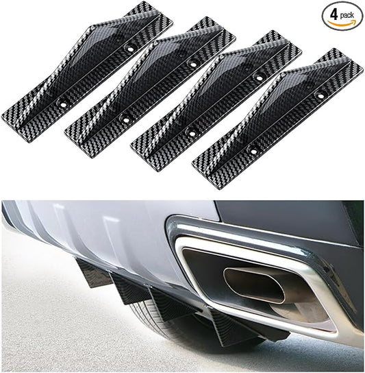 4pcs Car Rear Lower Bumper Wing Lip Diffuser, Anti-Crash Accessories Spoiler Shark Fin Protector, Rear Bumper Splitter Lip Wing with Screw, Universal Auto Decoration for Car SUV Truck