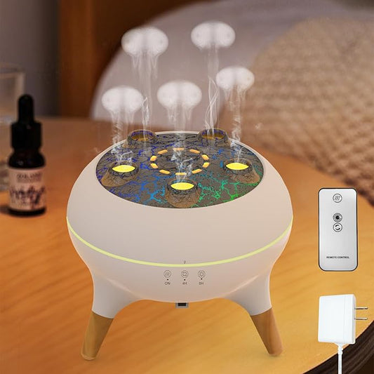 Jellyfish Diffuser, Volcano Air Humidifiers Dynamic Sound Pickup Ultrasonic Aromatherapy Aroma Essential Oil Diffusers for Bedroom, Office, Room(5 Jellyfish, 250ml with Remote, Power Adapter)