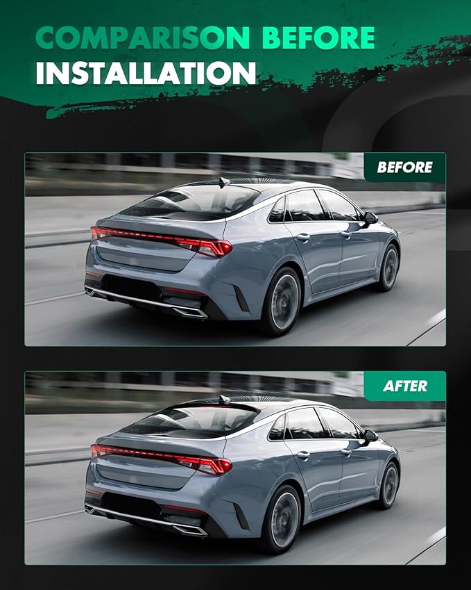SCITOO ABS Spoiler for 2021-2023 5th Gen for Kia K5 Trunk Spoiler Roof Lip Kit, Rear Spoiler Wing, Car Rear Spoiler Exterior Kit (Glossy Black)