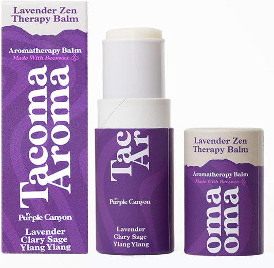 PURPLE CANYON Essential Oils Balm Stick | Lavender Zen Aromatherapy Balm | Scented Body Balm for Relaxation and Sleep | Lavender, Clary Sage, Ylang Ylang Essential Oils Blend | 6.5 grams