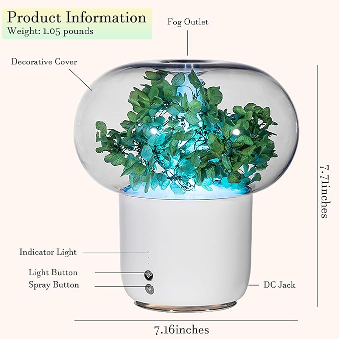 Eternal Flower Essential Oil Diffuser, 200ml Ultrasonic Aromatherapy Humidifier, Creative Colorful Night Light Aromatherapy Machine, Noise Free, BPA Free, Auto Shut-Off, Gift for Women (Orange)
