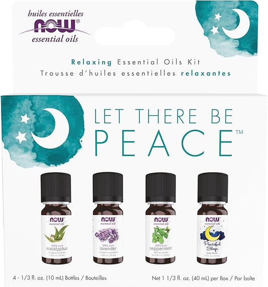 Let There Be Peace & Quiet Relaxing Essential Oils Kit Now Foods 4-10 mL Oil