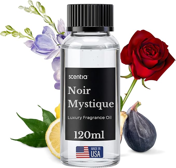 Scentia Noir Mystique Diffuser Oil Refill – Hotel Fragrance Oil Inspired by Edition Hotel – 120 mL – Rose, Bergamot & Musk Long-Lasting Scent for Ultrasonic & Waterless Diffusers, Made in USA