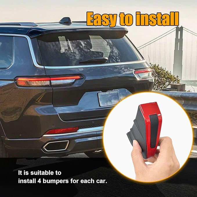 Augeny 4PCS Car Rear Lower Bumper Wing Lip Diffuser, Anti-Crash Auto Shark Fin Spoiler Protector with Mounting Screws, Universal Rear Bumper Lip Diffuser Kit for Car SUV Truck (Red Edge/Black Cover)