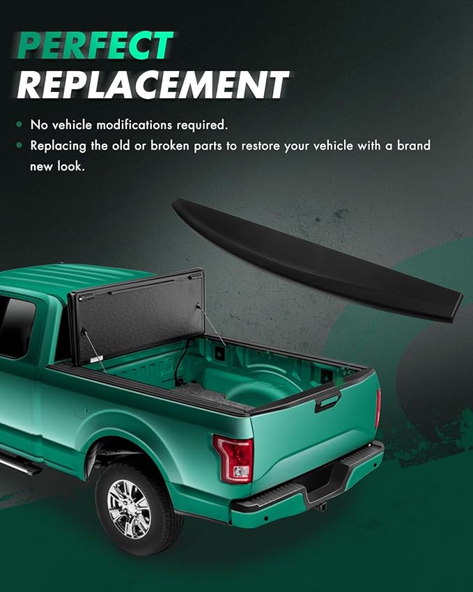 SCITOO 1PC Tailgate Molding Cap 2009-2018 for Dodge for Ram Pickup Accessories Matte Black Top Rear Tailgate Moulding Trim