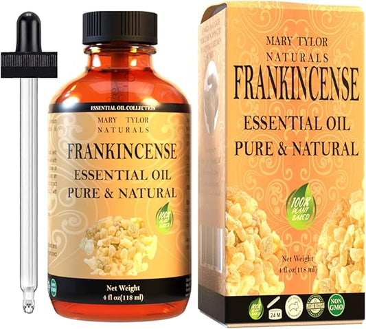 Frankincense Essential Oil (4 oz), Premium Therapeutic Grade, 100% Pure and Natural, Perfect for Aromatherapy, Diffuser, DIY by Mary Tylor Naturals